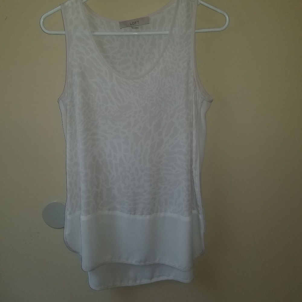 LOFT sheer leopard print top size S
